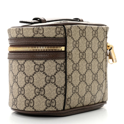 Gucci GG Supreme Monogram Textured Calfskin Web Ophidia Vanity Cosmetic Case Beige Ebony New Acero 2 of 9