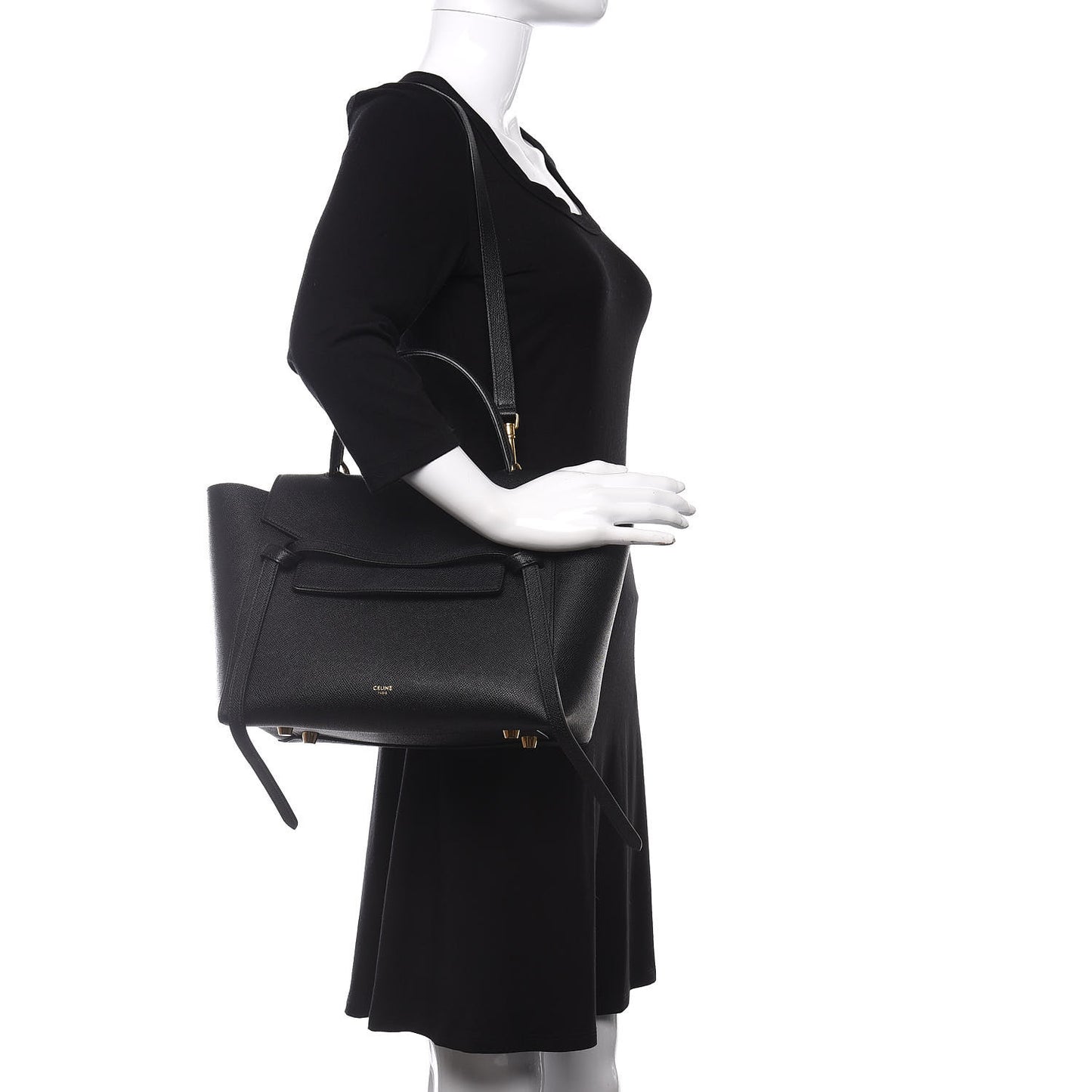 Baby Grained Calfskin Mini Belt Bag Black