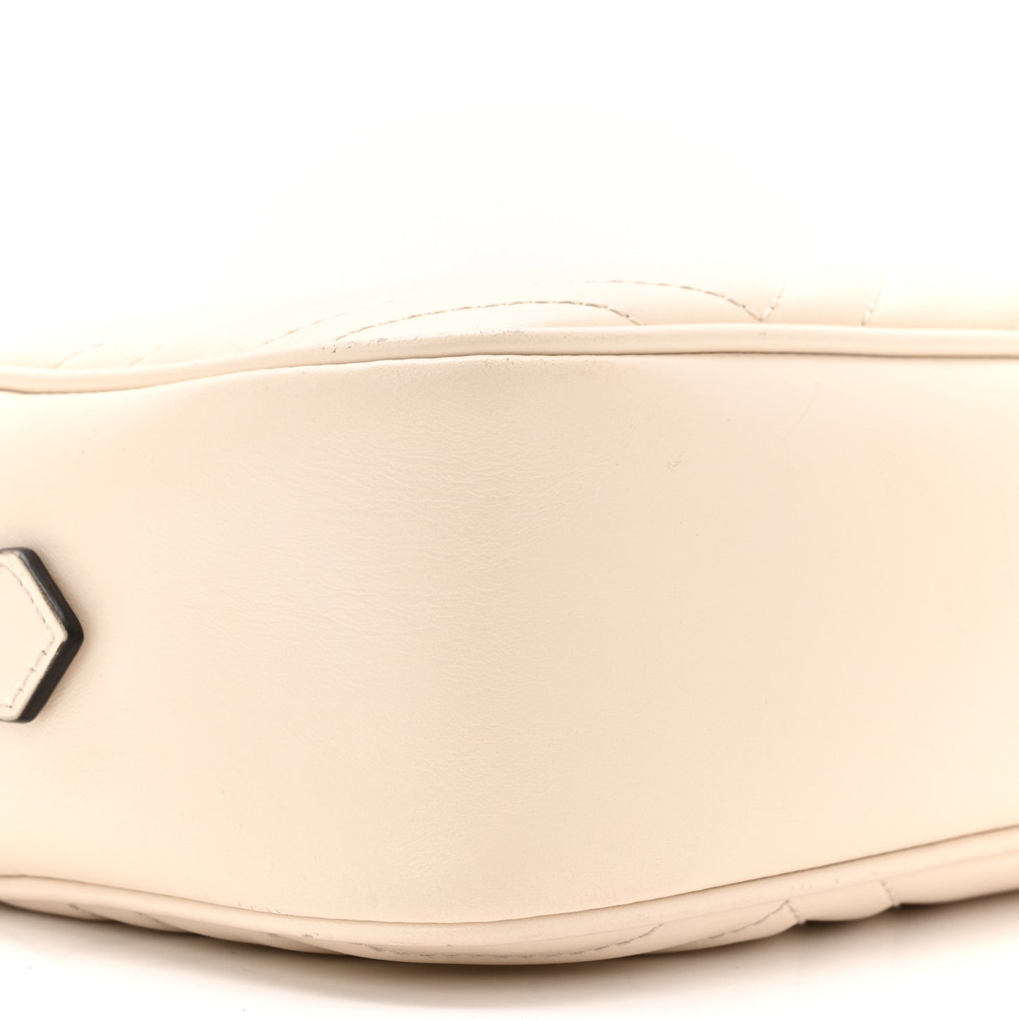 Calfskin Matelasse Small GG Marmont Chain Shoulder Bag White