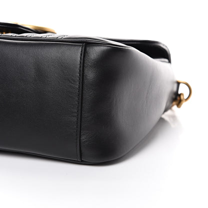 Gucci Calfskin Matelasse Small GG Marmont Top Handle Shoulder Bag Black 11 of 11