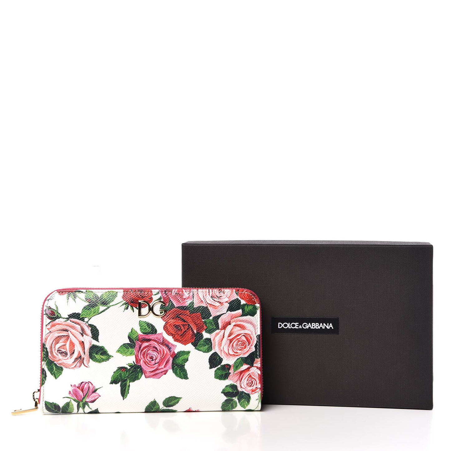Dauphine Rose Print Zip Around Wallet Multicolor