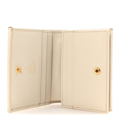 Gucci Azalea Calfskin Horsebit 1955 Card Case Wallet Black Brown Sugar Mystic White 5 of 7