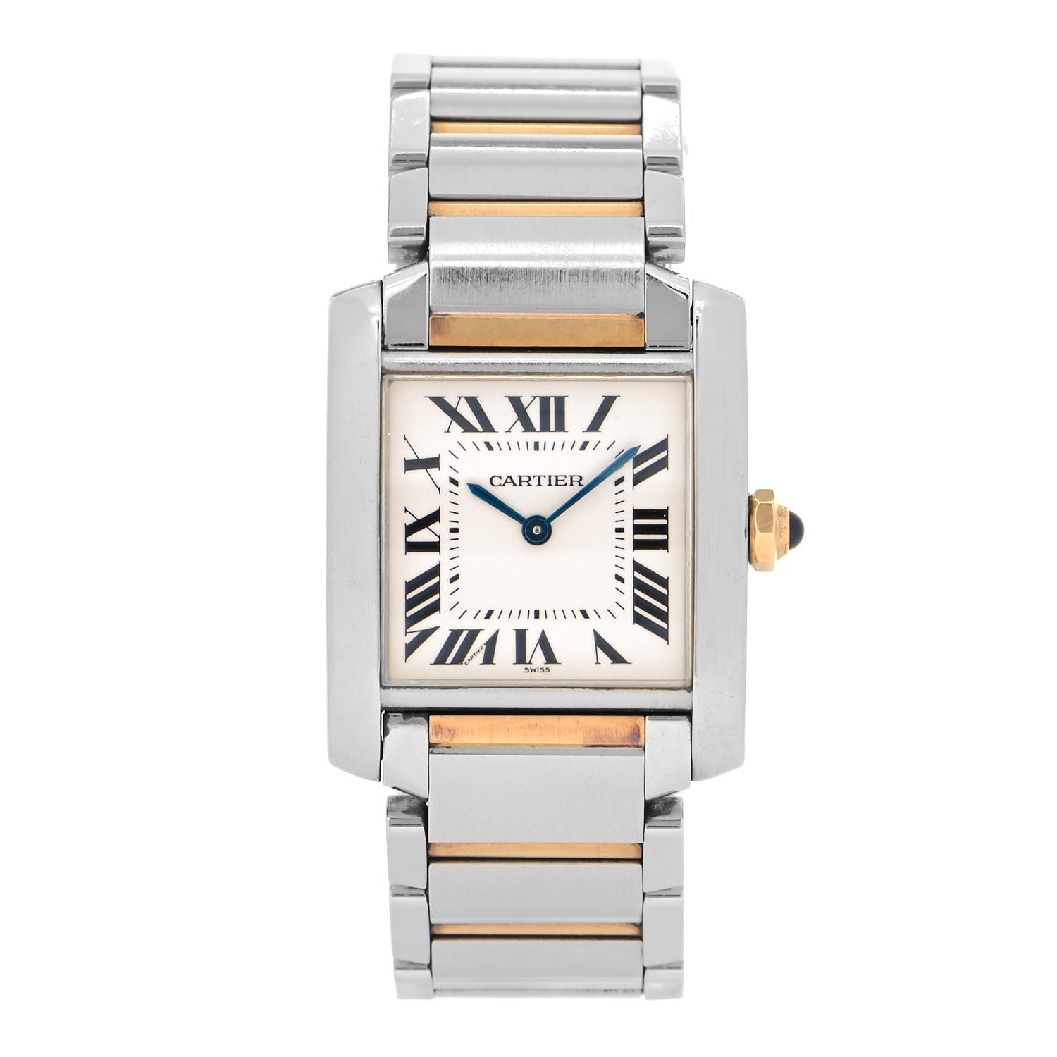 Cartier Stainless Steel 18K Yellow Gold 25mm Tank Francaise Quartz Watch 1 of 4