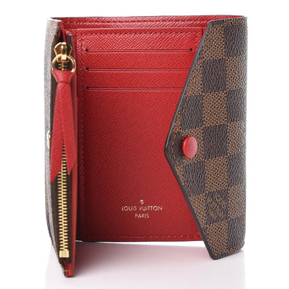 Louis Vuitton Damier Ebene Victorine Wallet Red 5 of 7