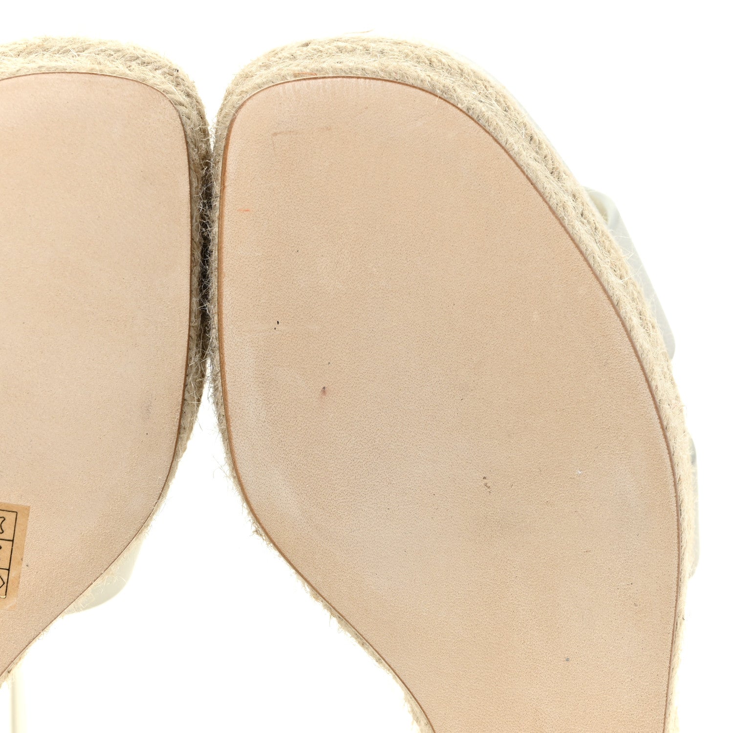 Hermes Goatskin Elda Espadrille Wedge Sandals 37 White 8 of 14