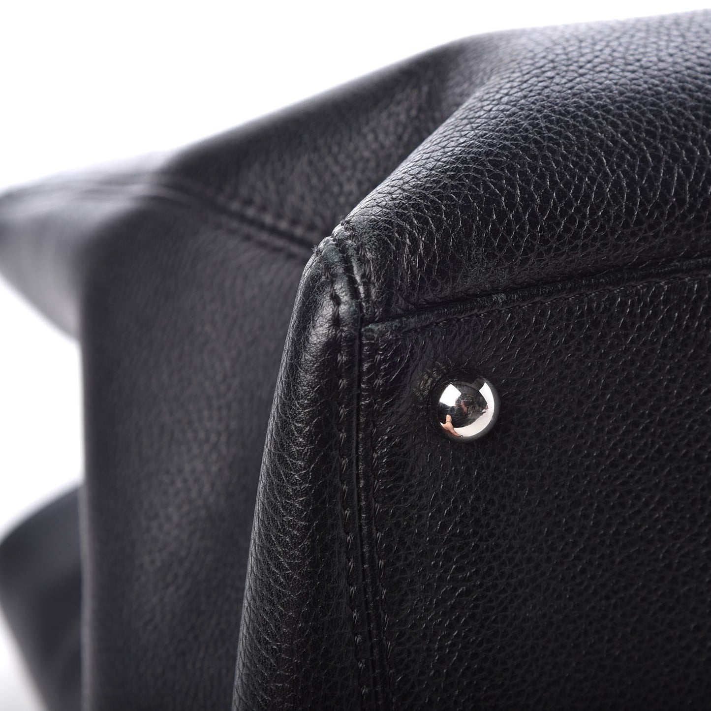 Calfskin Cerf Executive Shopper Tote Burgundy Black