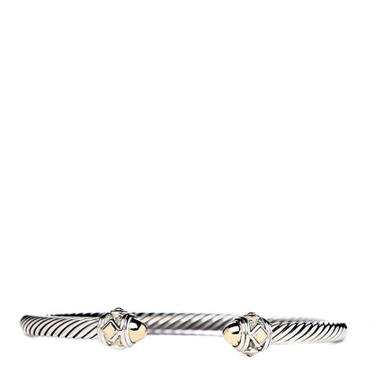 David Yurman Sterling Silver 18K Yellow Gold 3.5mm Cable Renaissance Bracelet 1 of 4