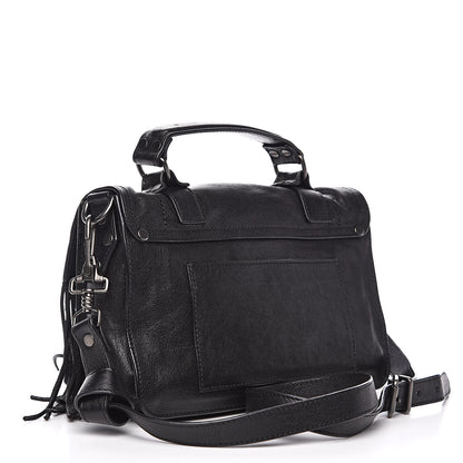 Proenza Schouler Lambskin Tiny Fringe Lux PS1 Satchel Black 3 of 10