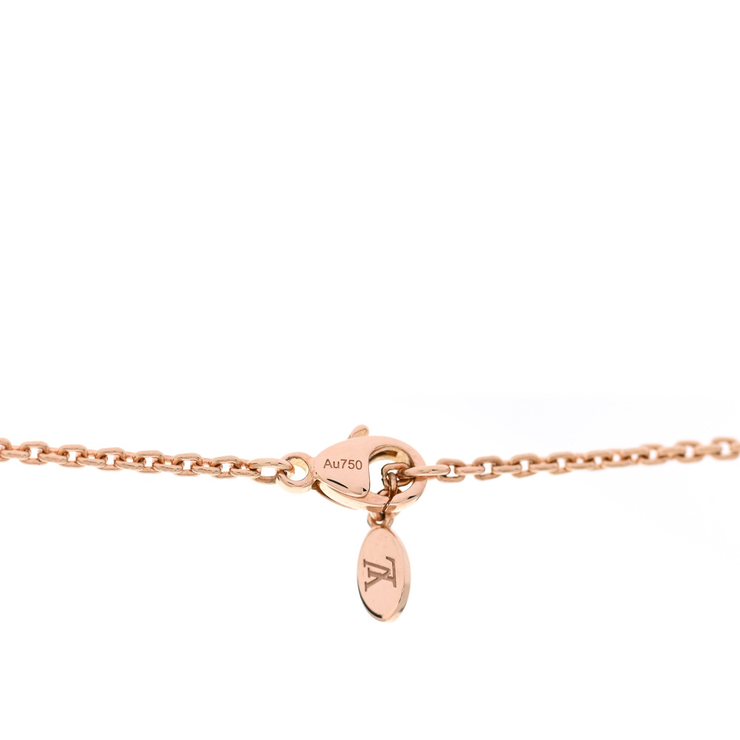 Louis Vuitton 18K White Rose Yellow Gold Diamond Vivienne Pendant Necklace 6 of 7