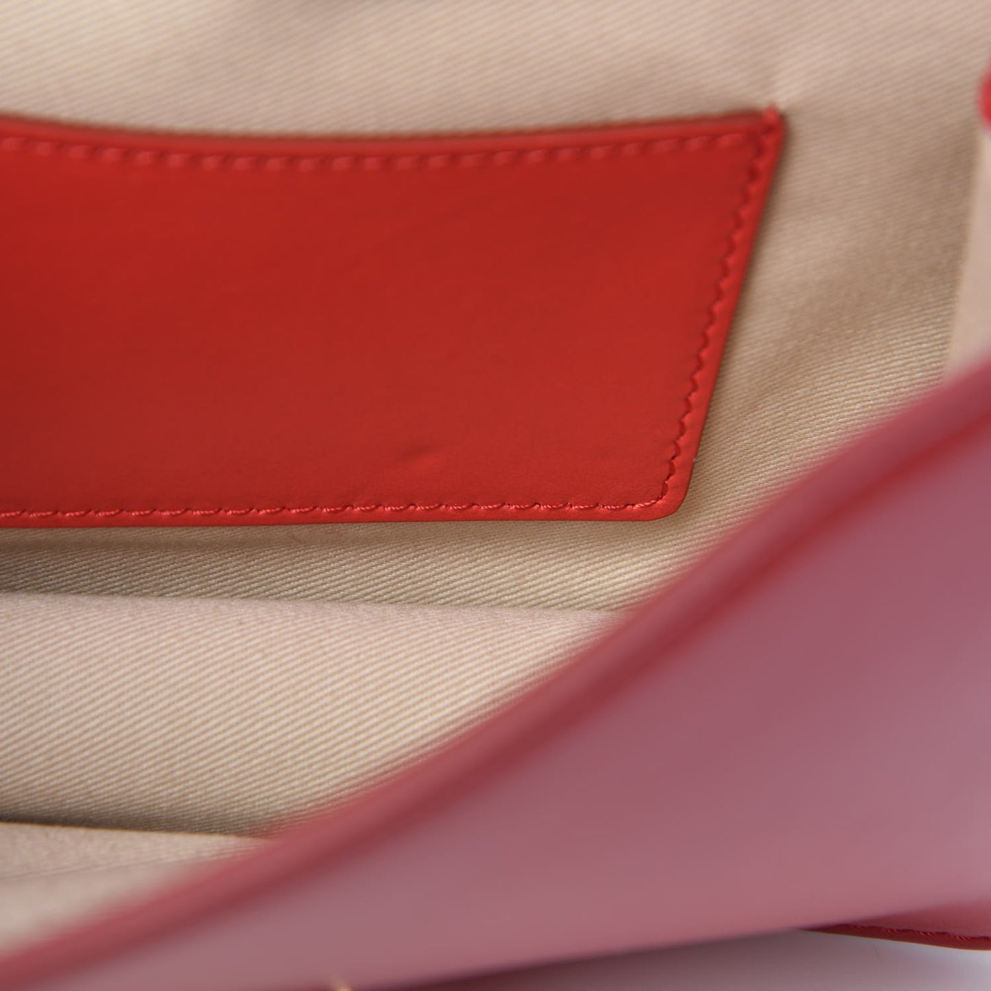 Calfskin Suede C Clutch With Chain Plaid Red