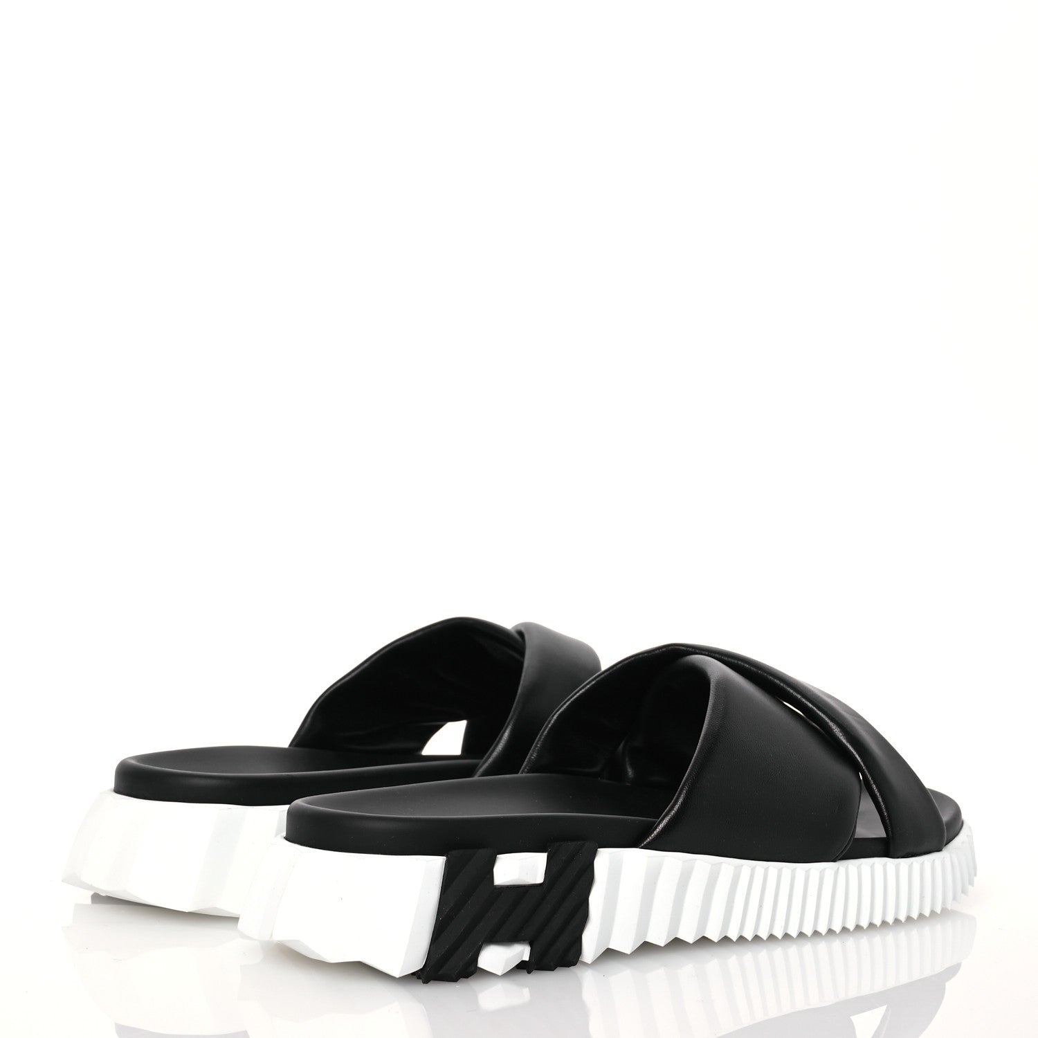 Hermes Nappa Womens Infra Sandals 39.5 Black 4 of 11