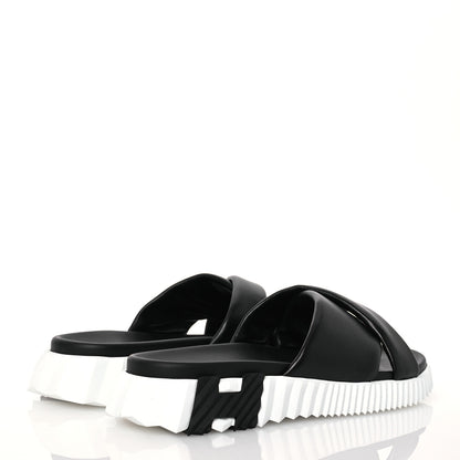 Hermes Nappa Womens Infra Sandals 39.5 Black 4 of 11