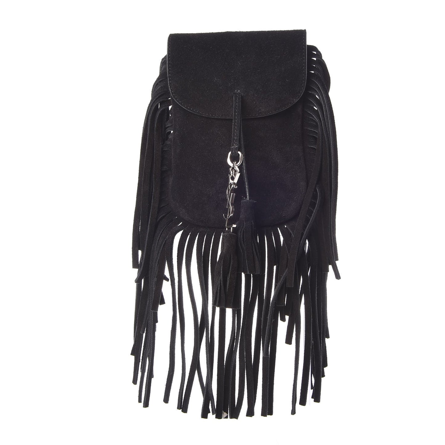 Suede Fringe Toy Monogram Anita Crossbody Bag Black