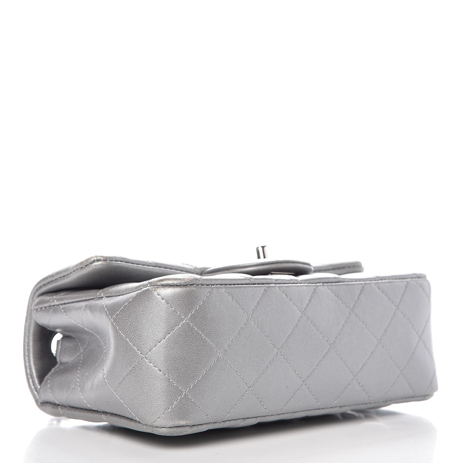 Chanel Metallic Lambskin Quilted Mini Rectangular Flap Silver 4 of 13