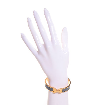 Hermes Enamel Narrow Clic Clac H Bracelet PM Slate 2 of 5
