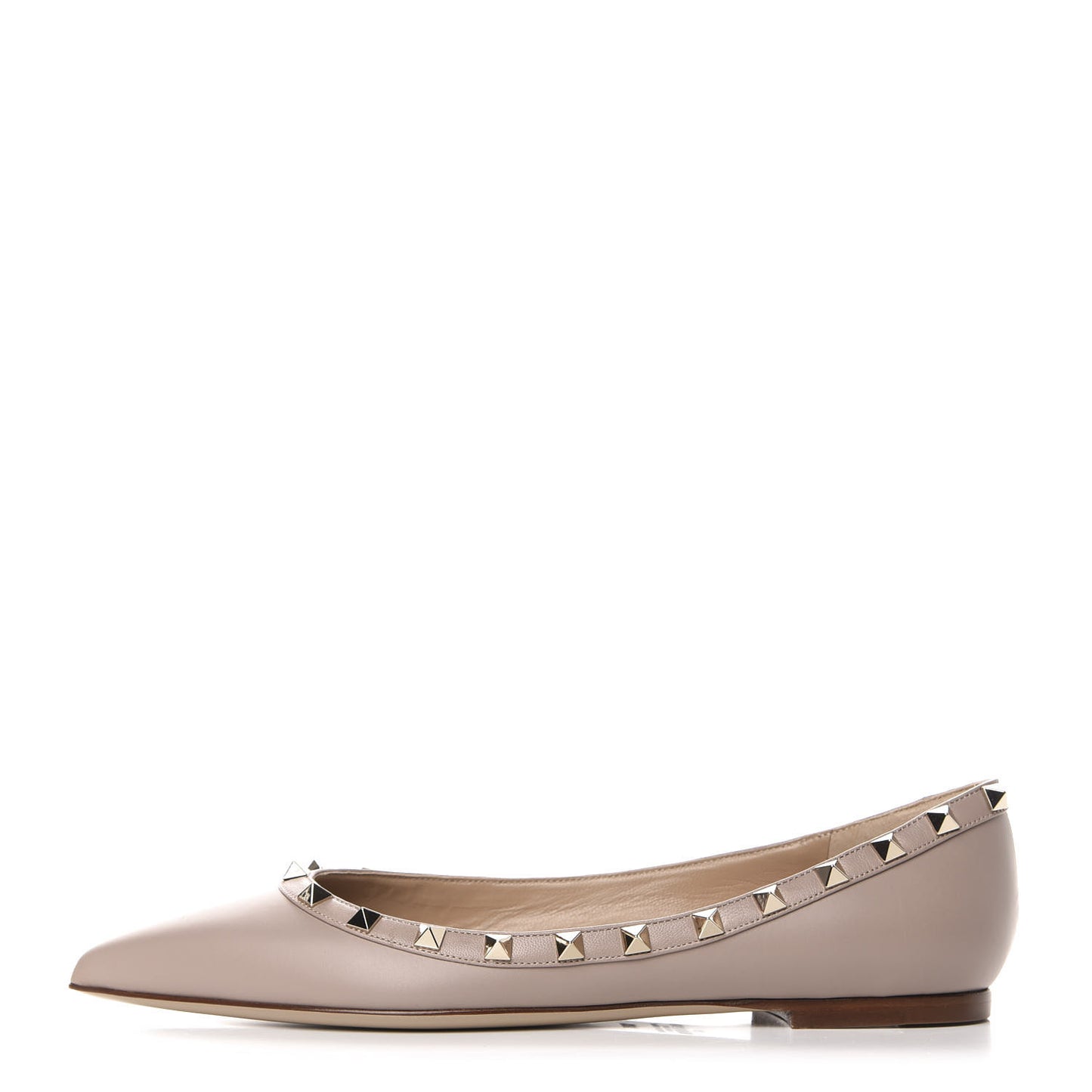Nappa Rockstud Ballerina Flats 39.5 Poudre