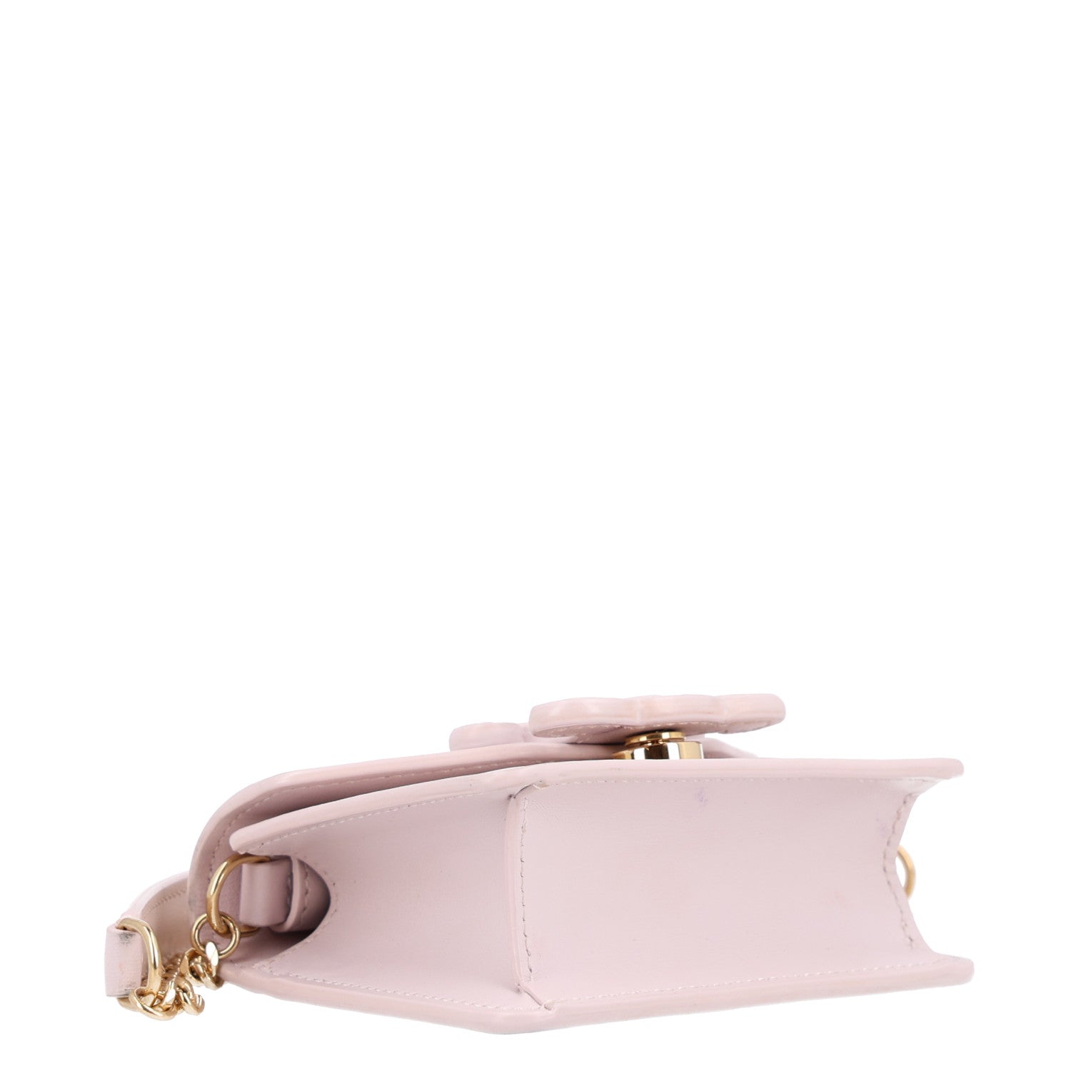 Celine Shiny Calfskin Triomphe Card Holder on Chain Poudre 3 of 9