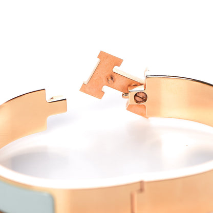 Hermes Enamel Narrow Clic Clac H Bracelet PM Bleu Glacier 4 of 6