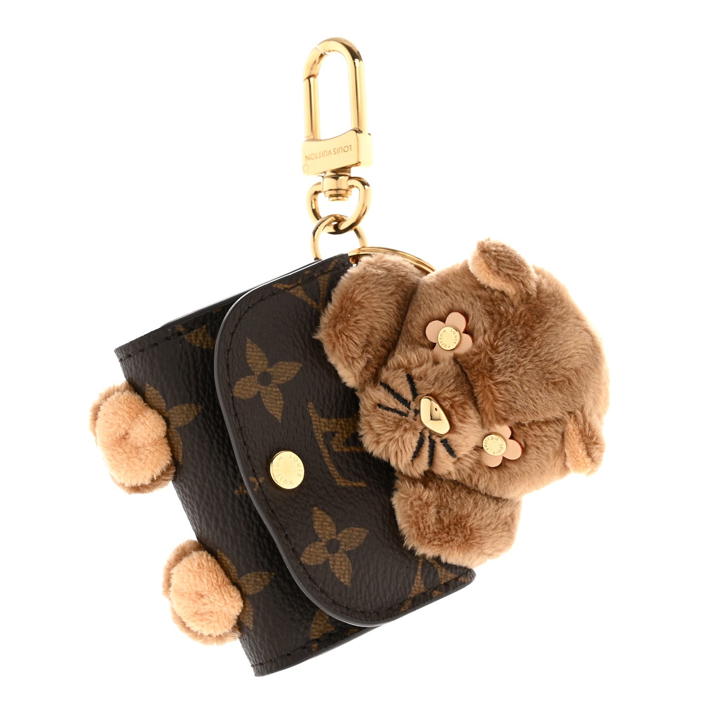 Monogram Cute Cat Pouch Earphones Case