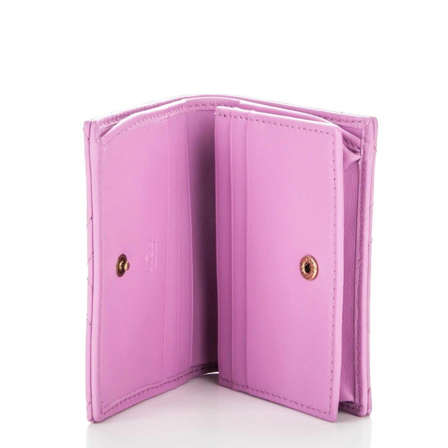 Calfskin Matelasse GG Marmont Card Case Candy Mousse