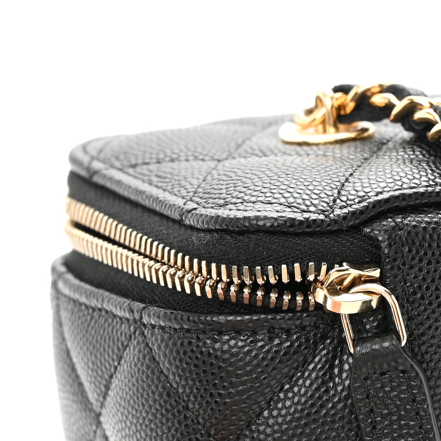 Chanel Caviar Quilted Enamel Coco Casino Small Vanity Case With Chain Black 14 of 15