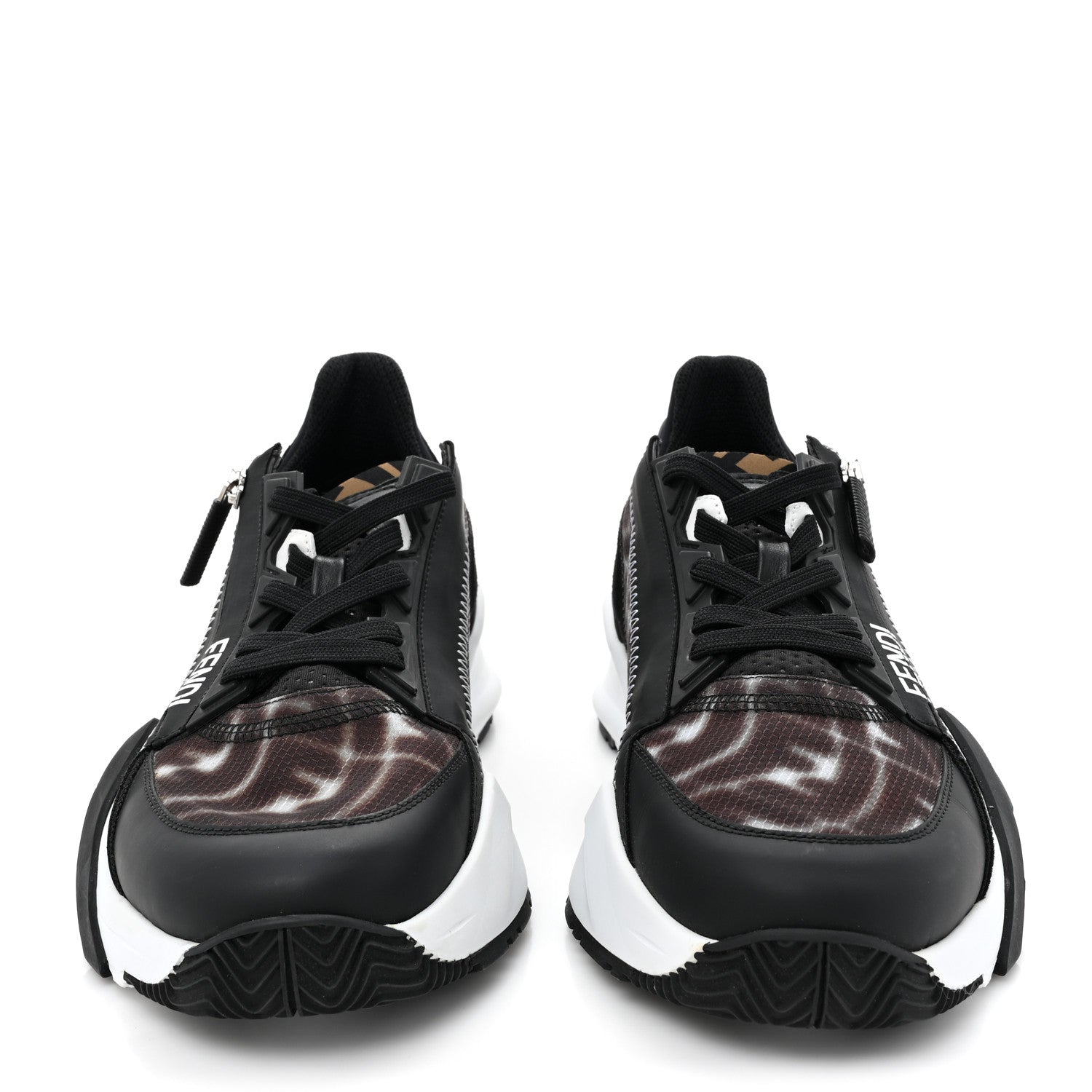 Fendi X SARAH COLEMAN Nylon Suede Lycra FF Vertigo Fendi Flow Low Top Sneakers 40 Transparent Black 3 of 11