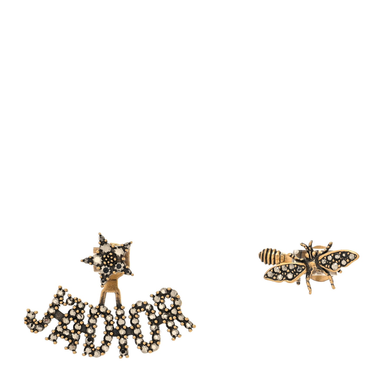 Metal Crystal J'adior Earrings Aged Gold