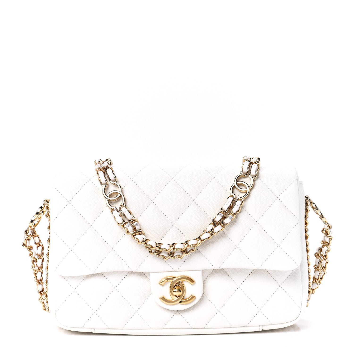 Chanel Caviar Quilted Small CC You Flap White 1 of 12