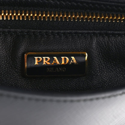 Prada Saffiano Vernice Mini Crossbody Wallet Black 5 of 10