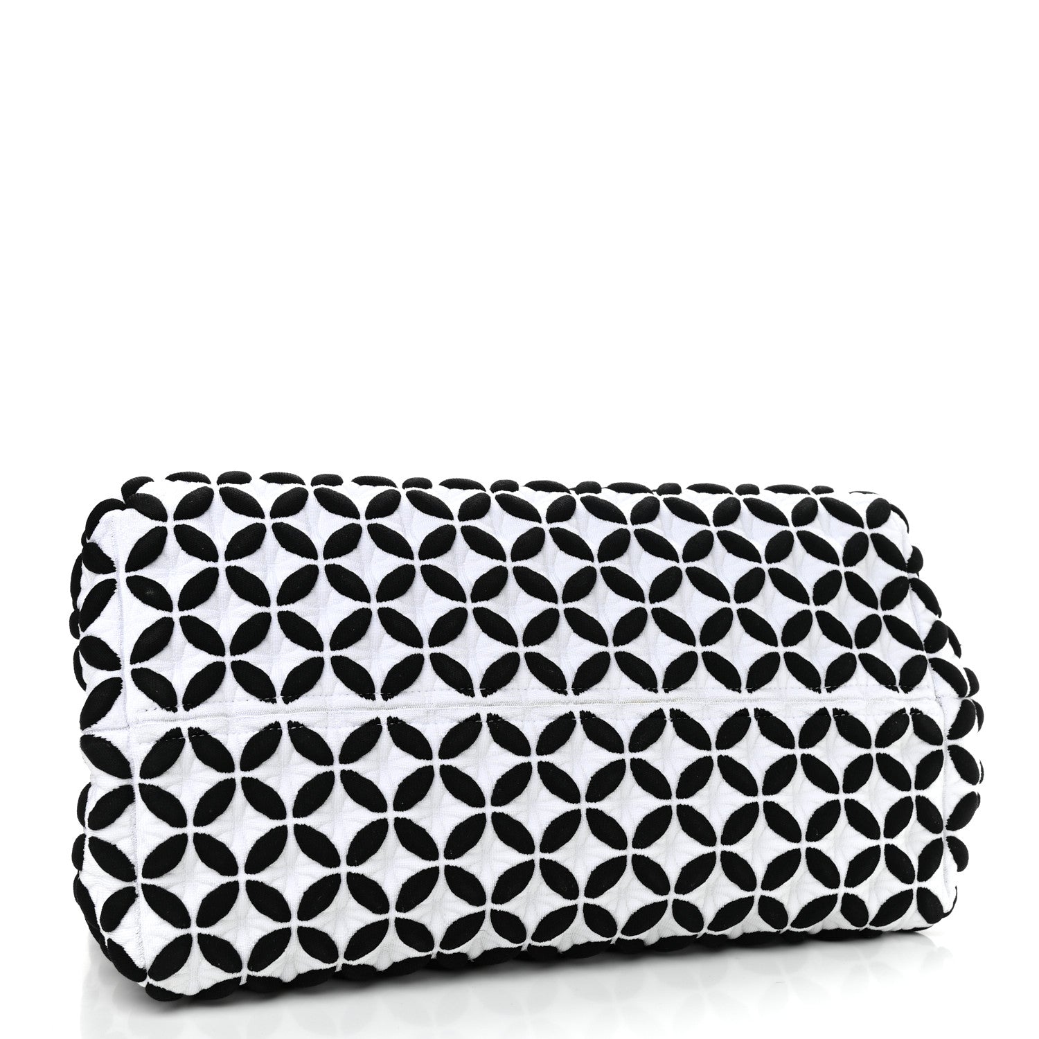 Alaia Knit Calfskin Maille Marco Petale Cabas Tote Black White 5 of 9