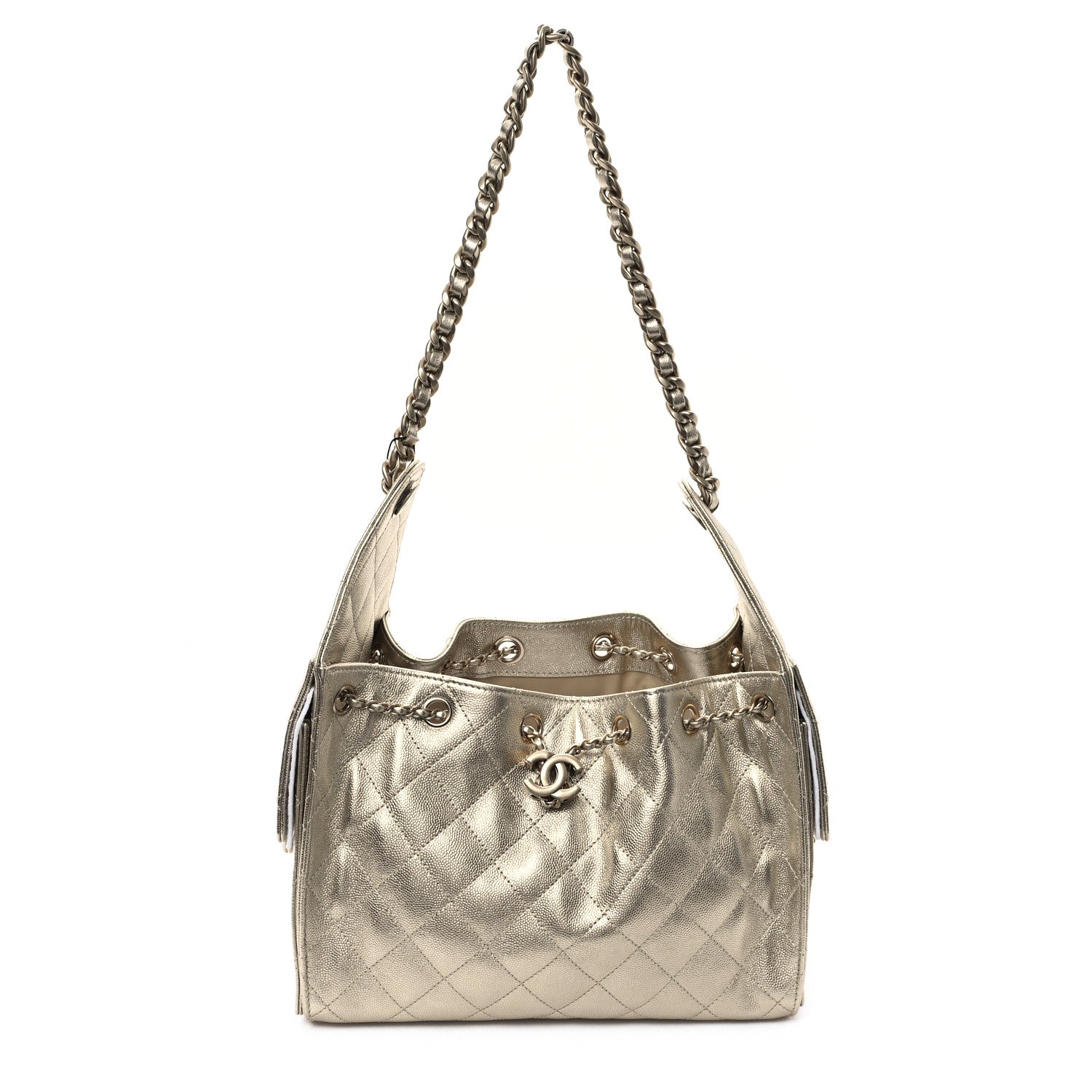 Chanel Metallic Caviar Quilted Small Chanel 25 Handbag Gold 1 of 11