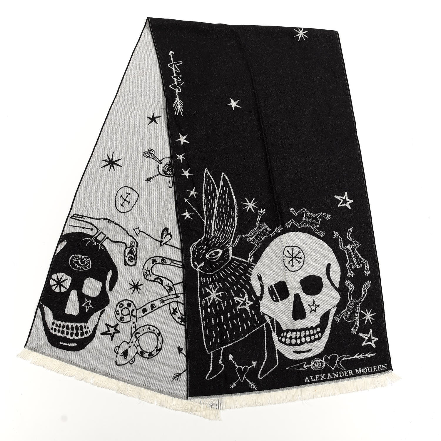 Alexander McQueen Wool Skull Scarf Black 2 of 6
