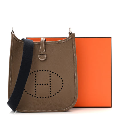 Hermes Taurillon Clemence Amazone Evelyne TPM Etoupe Bleu Indigo 11 of 11