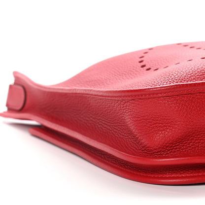 Hermes Taurillon Clemence Evelyne III PM Rouge Casaque 6 of 10