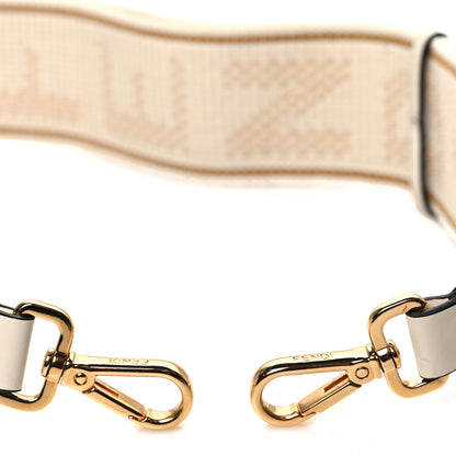 Fendi Cannete Ribbon Poly Vitello Century Logo Adjustable Strap You White Garza Ecru 3 of 6