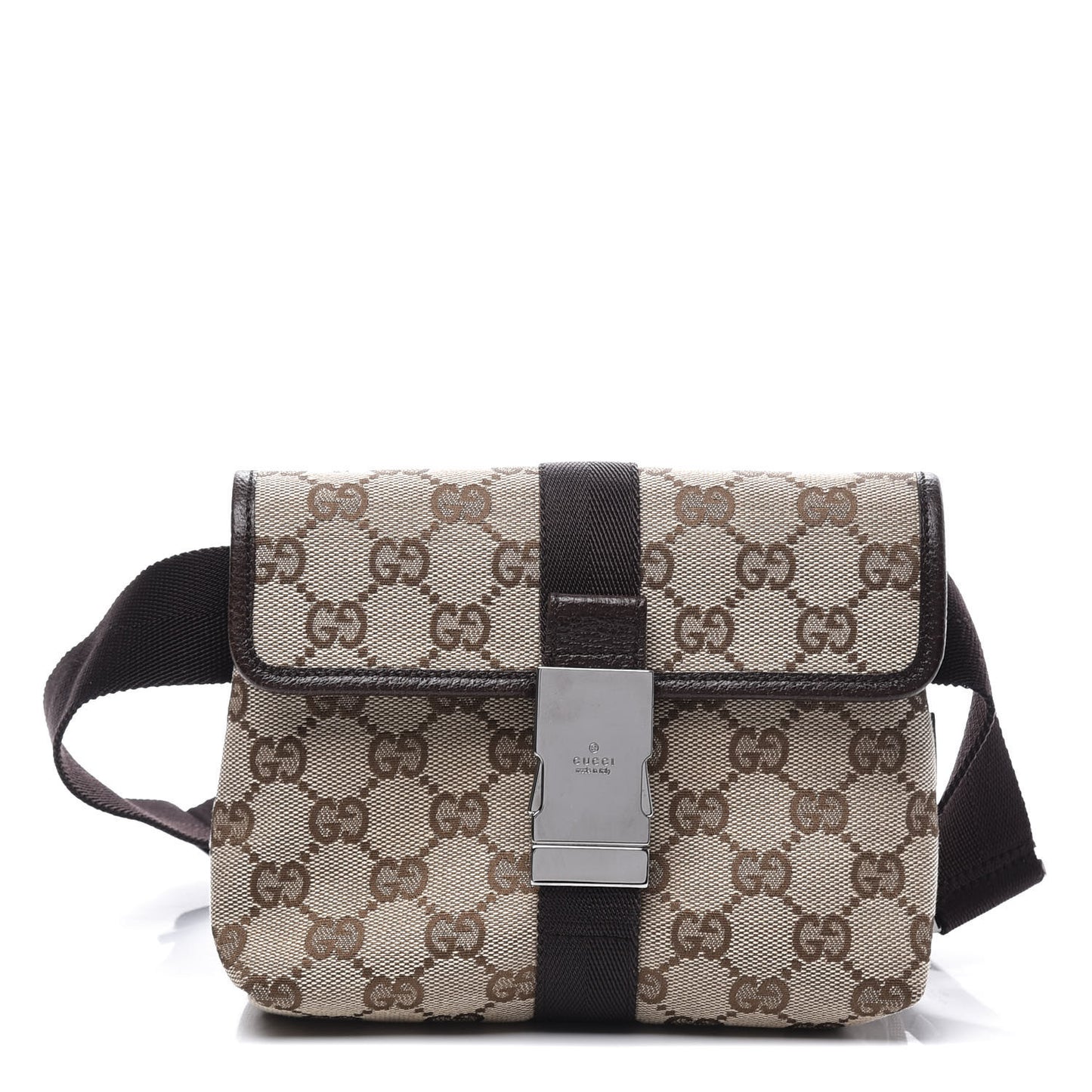 Monogram Waist Pouch Bag Dark Brown