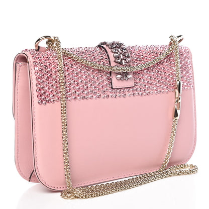 Valentino Garavani Vitello Crystal Embellished Medium Glam Lock Rockstud Flap Pop Gardenia 3 of 11
