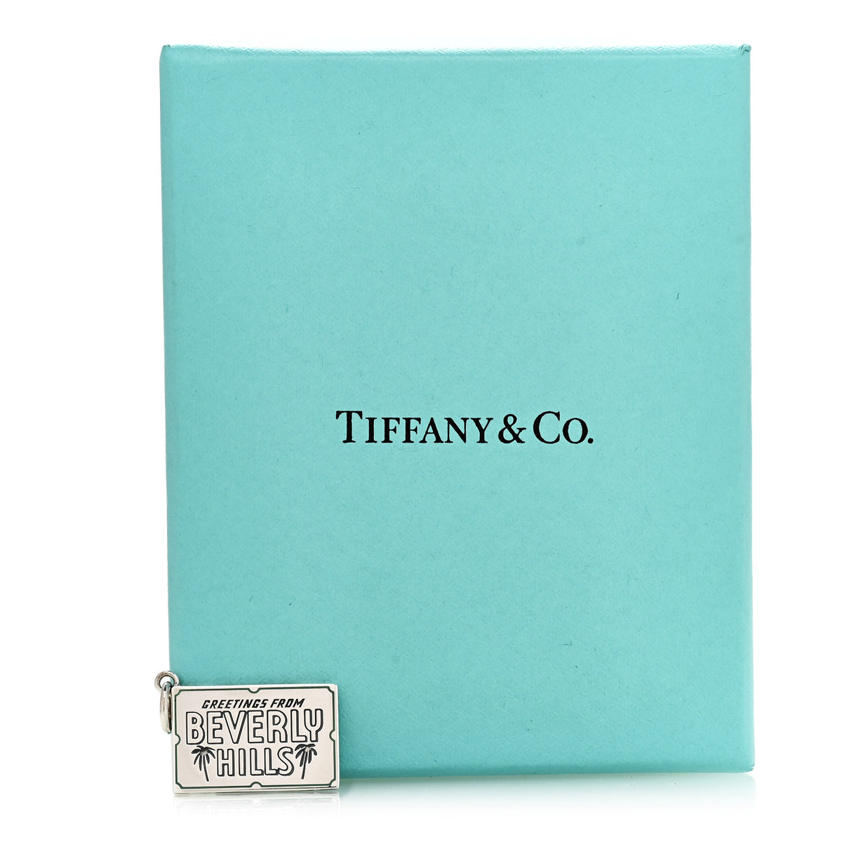 Tiffany Sterling Silver Enamel Beverly Hills Postcard Charm Blue 4 of 4