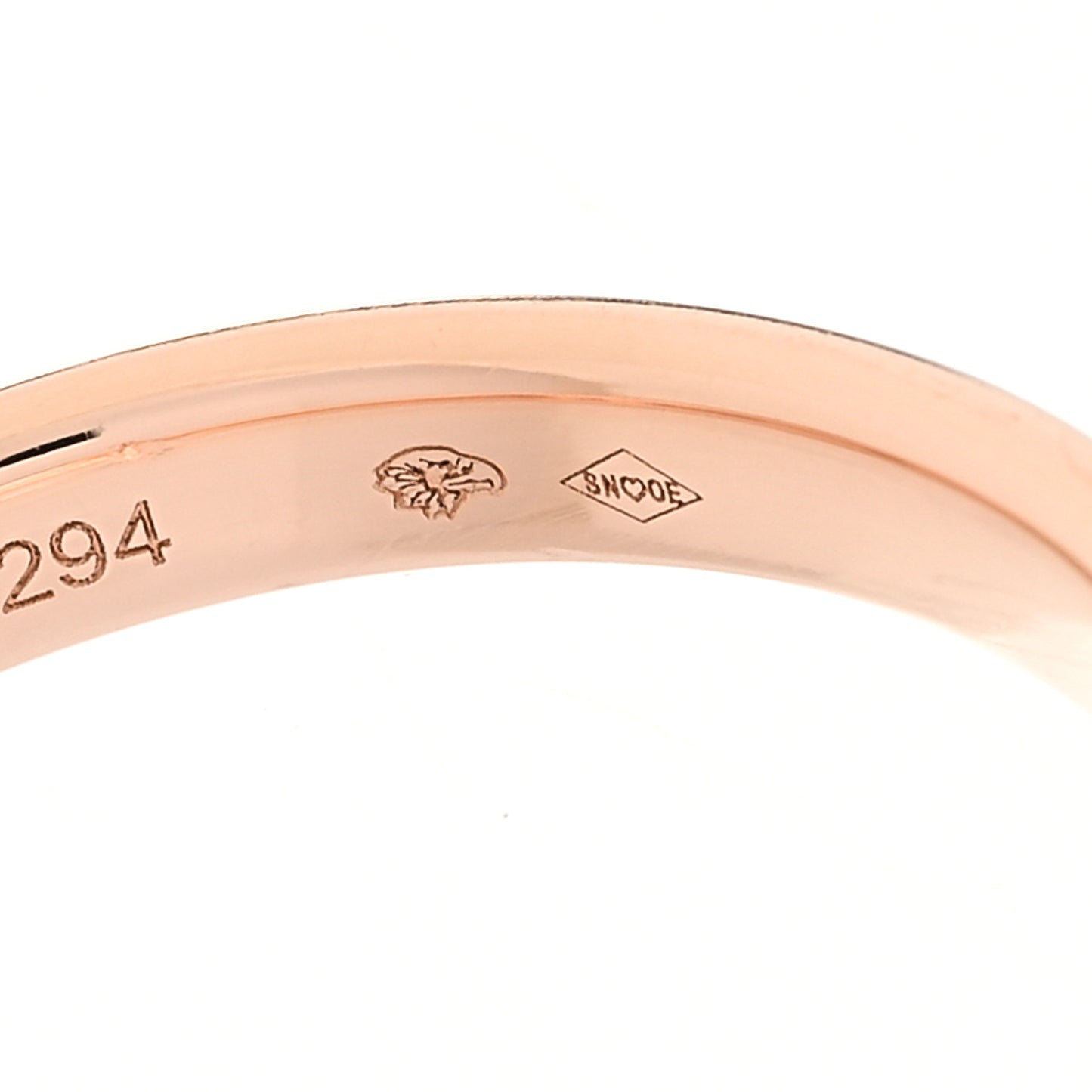 18K Rose Gold Tendrement Signature Wedding Band Ring 58 8.5