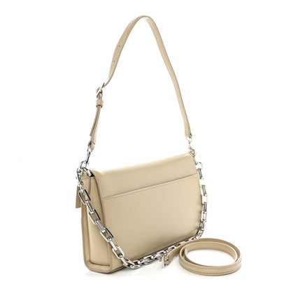 Gucci Glossy Calfskin Medium Ristretto Horsebit Flap Shoulder Bag Beige 3 of 10