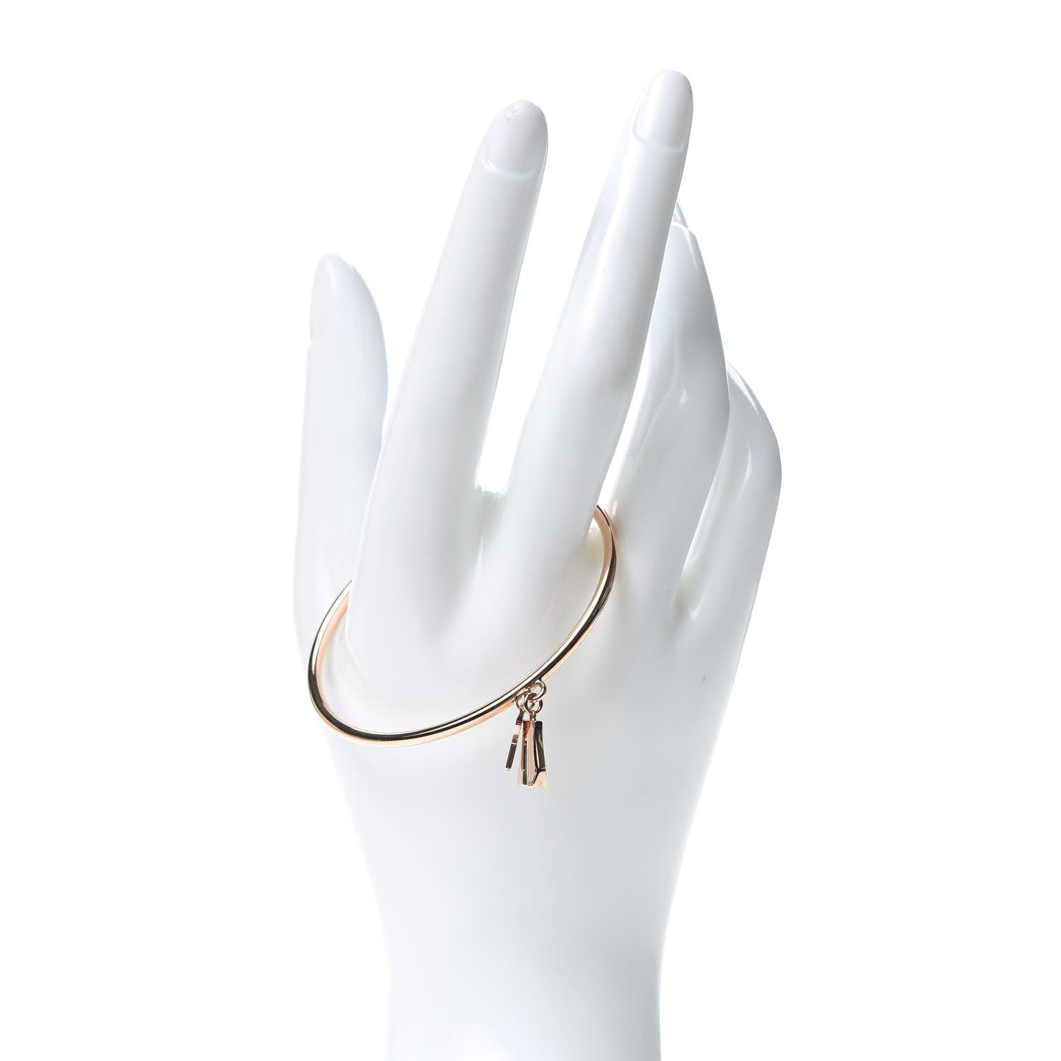 Hermes 18K Rose Gold TPM Kelly Clochette Cuff Bracelet SH 2 of 5