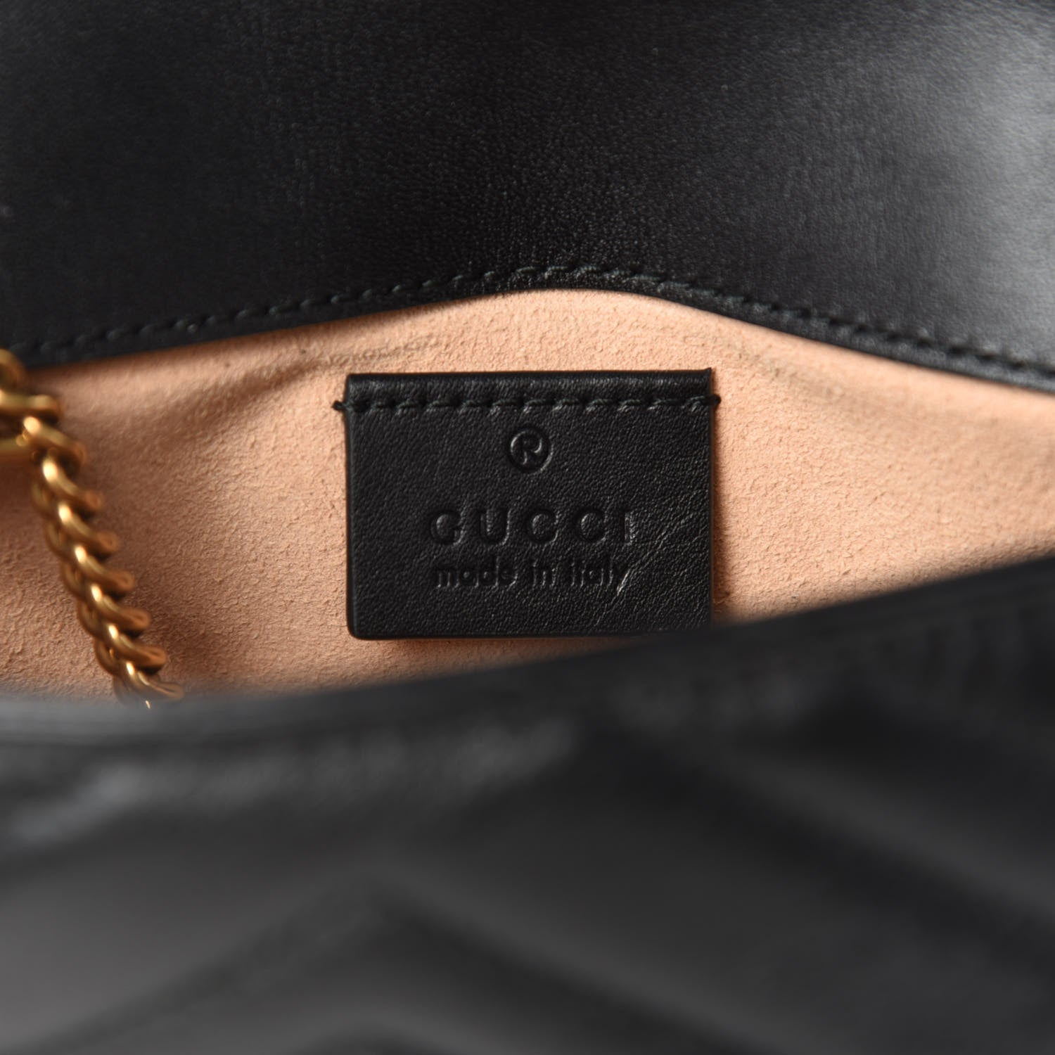 Gucci Calfskin Matelasse Super Mini GG Marmont Shoulder Bag Black 9 of 12