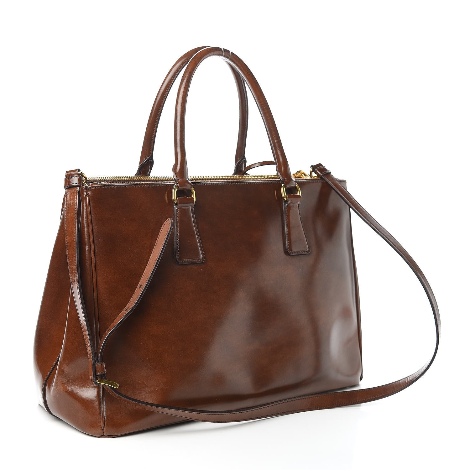 Prada Spazzolato Medium Galleria Double Zip Tote Tabacco Fume 3 of 18