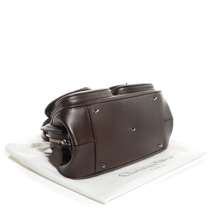 Christian Dior Calfskin Medium Detective Zip Satchel Marron Fonce 4 of 8