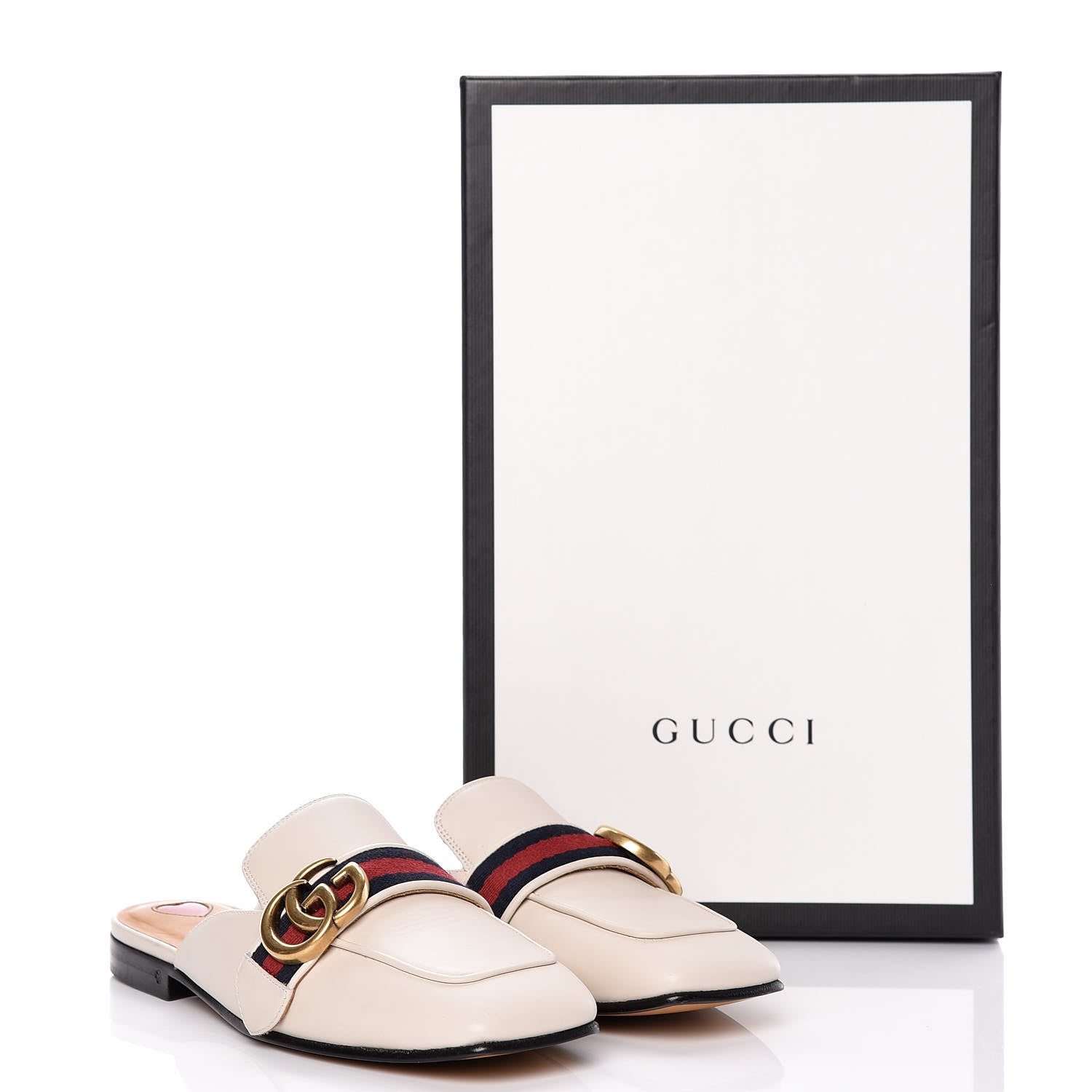 Gucci Calfskin Web Womens Peyton GG Slippers 35 Mystic White 11 of 11