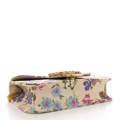 Valentino Garavani Satin Moire Floral Vlogo Loco Shoulder Bag  White Multicolor 4 of 9