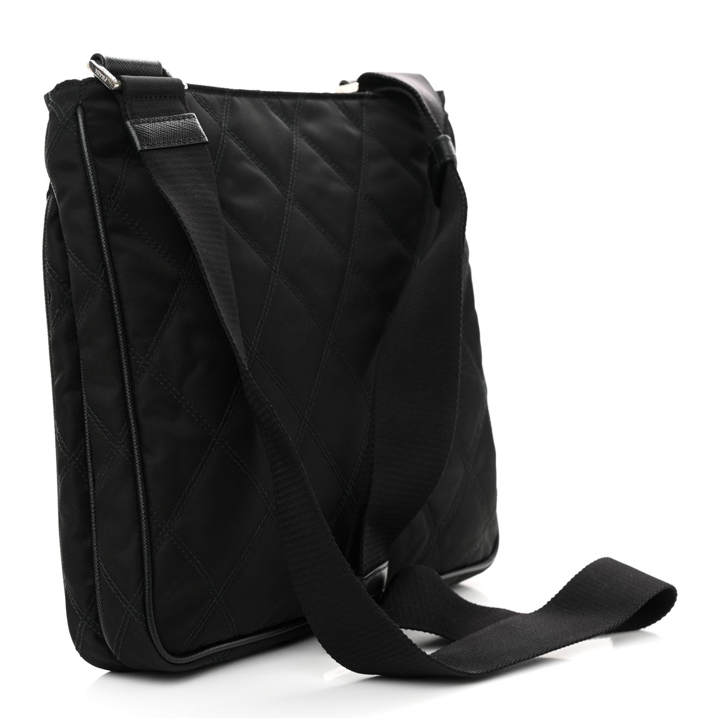 Nylon Tessuto Impuntu Messenger Bag Black