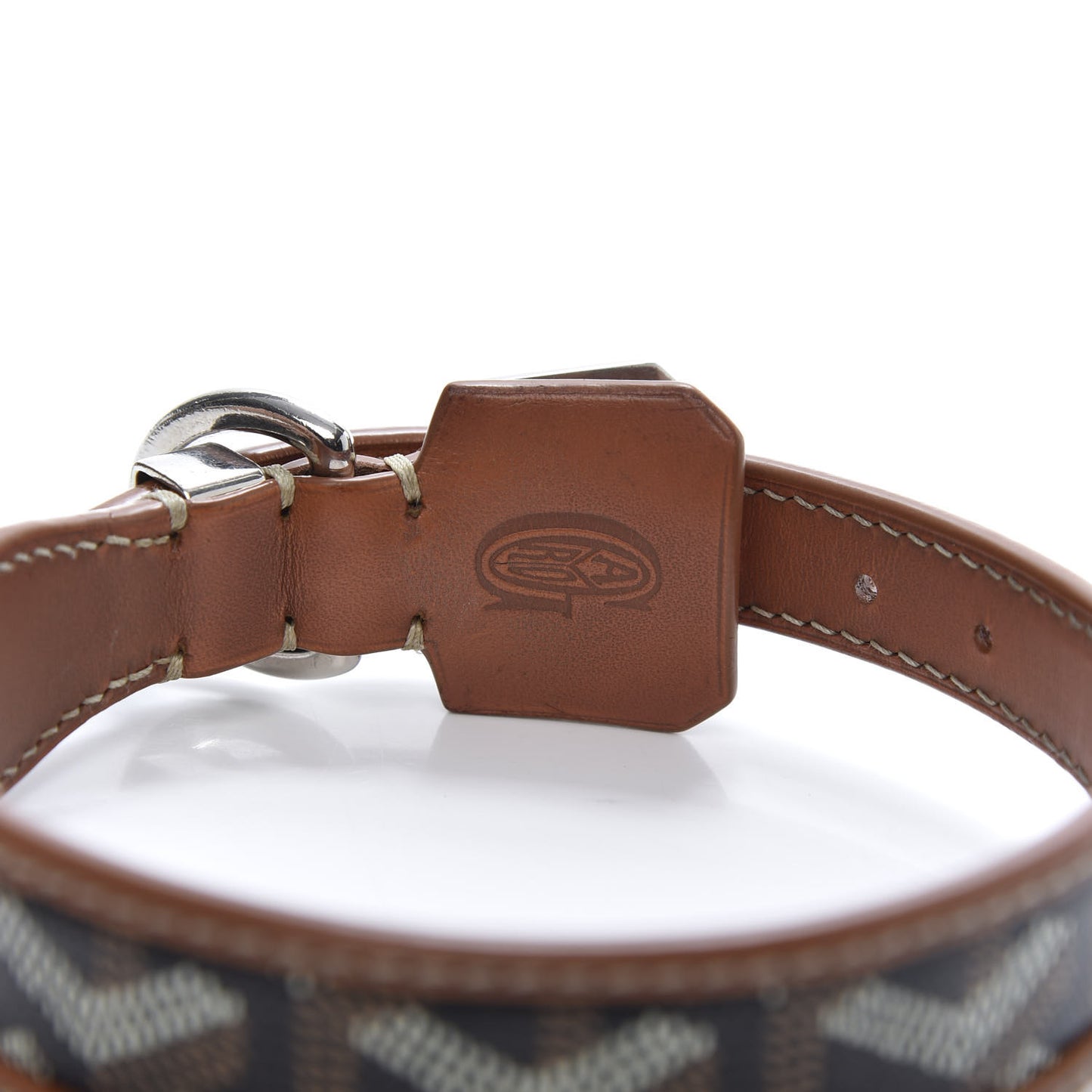 Goyardine Dog Collar Black Gold