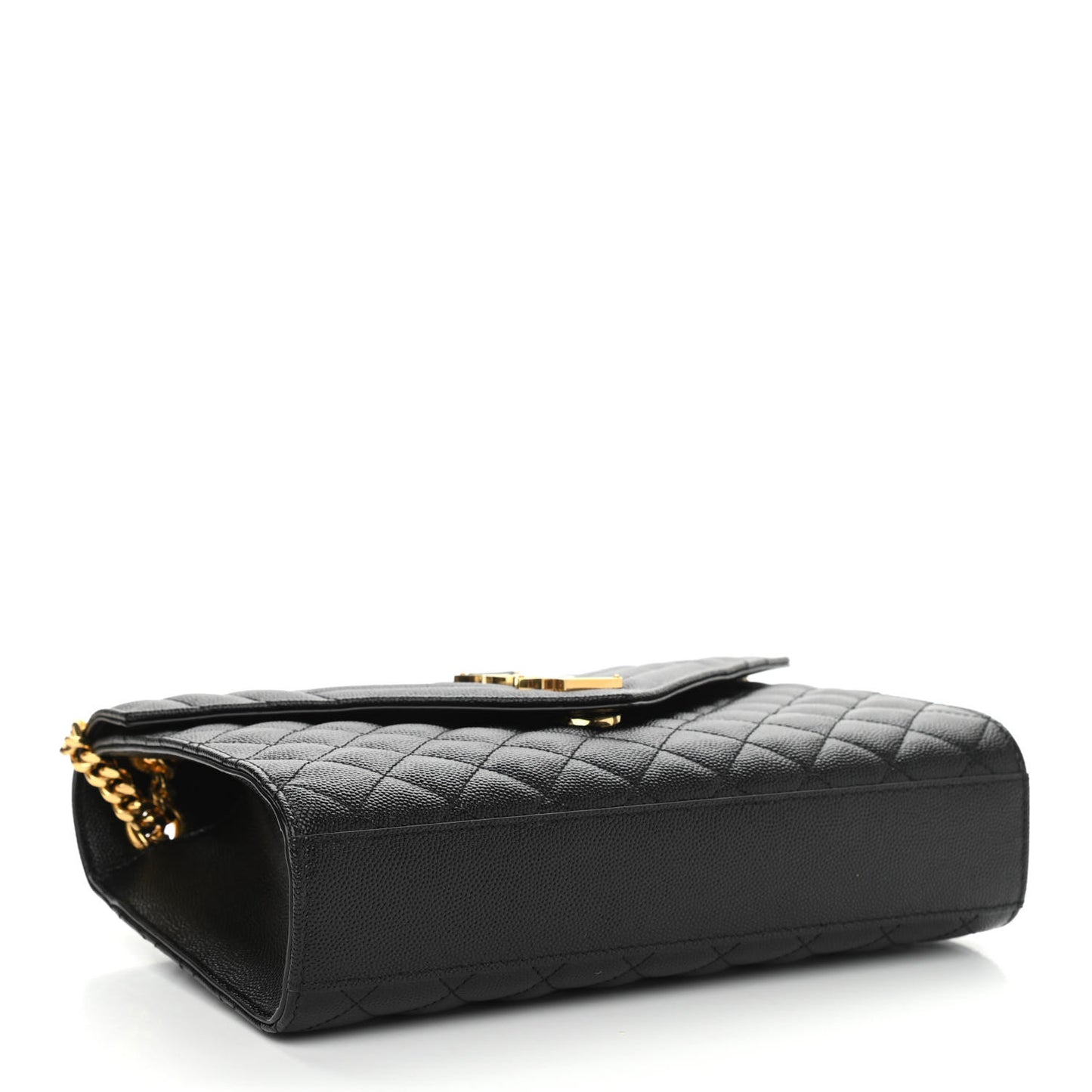 Grain De Poudre Textured Mixed Matelasse Triquilt Medium Monogram Satchel Black