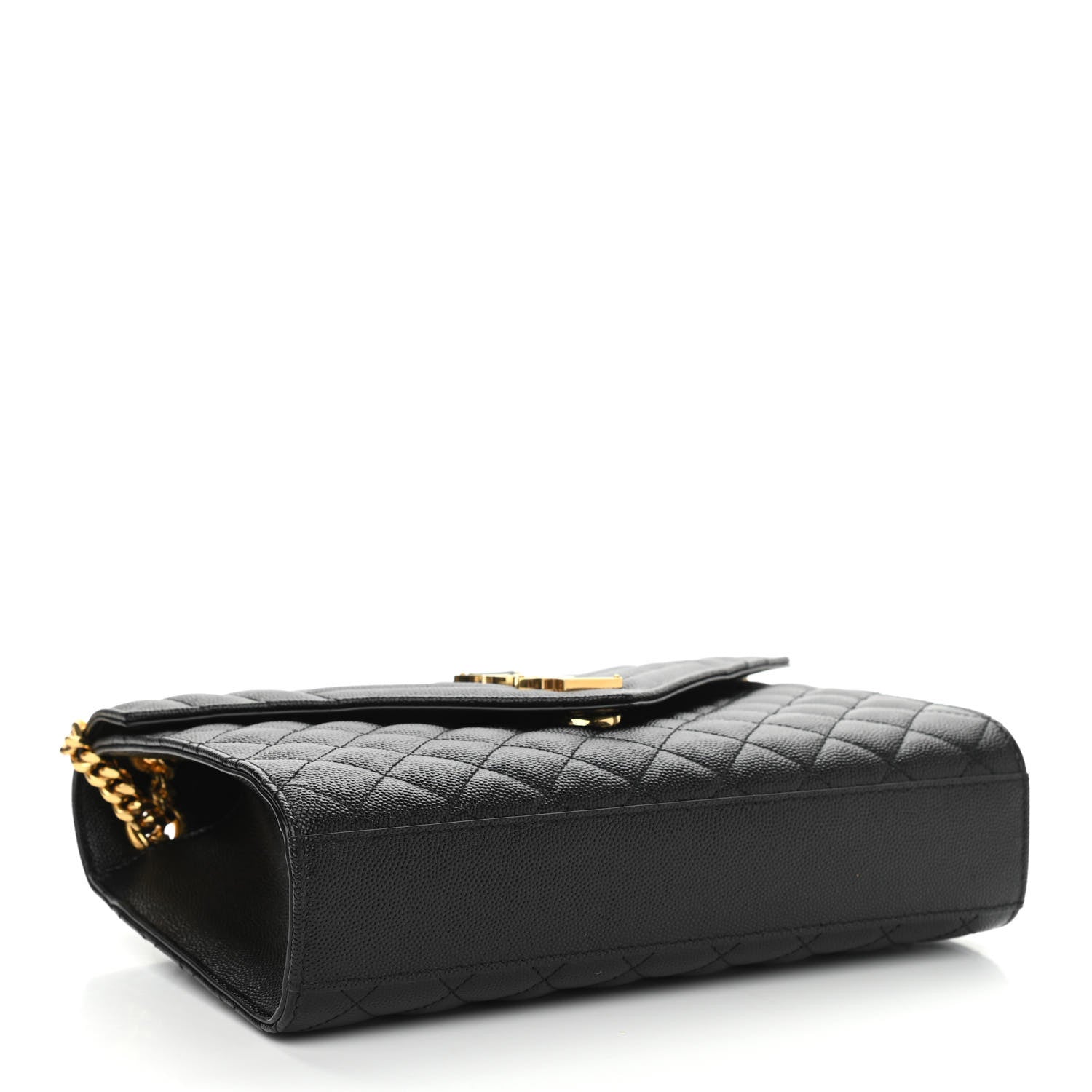 Saint Laurent Grain De Poudre Textured Mixed Matelasse Triquilt Medium Monogram Satchel Black 3 of 9